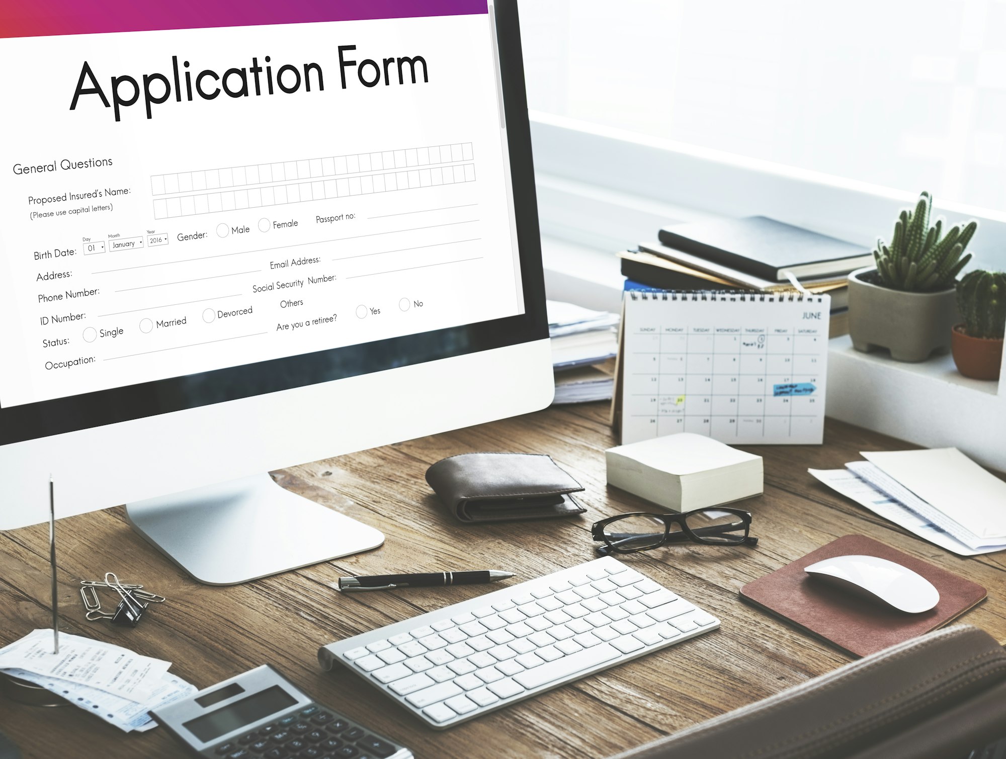 Application Form Employment Document Concept